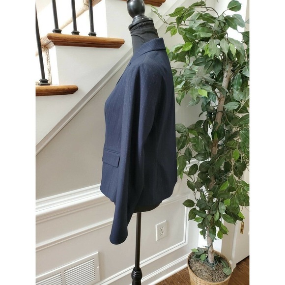 Jones Wear Women's Blue Lined Polyester Long Sleeve 3 Buttons Stretch Blazer 8P - Picture 5 of 11